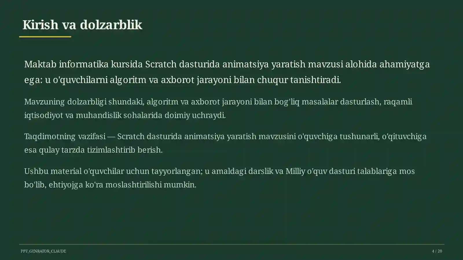 Scratch dasturida animatsiya yaratish (6-sinf) 4