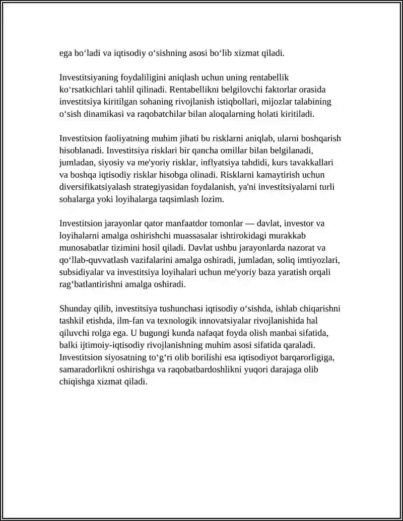 INVESTITSIYA MOHIYATI ASOSLARI TURLARI VA TARKIBI 4
