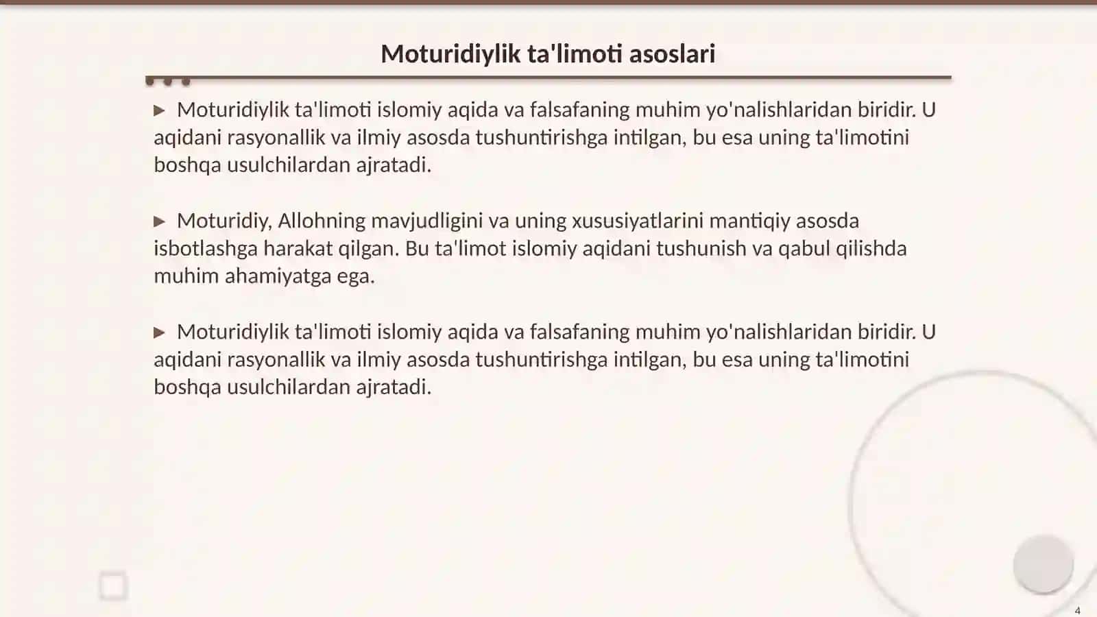 Imom Moturidiy va uning qarashlari 4