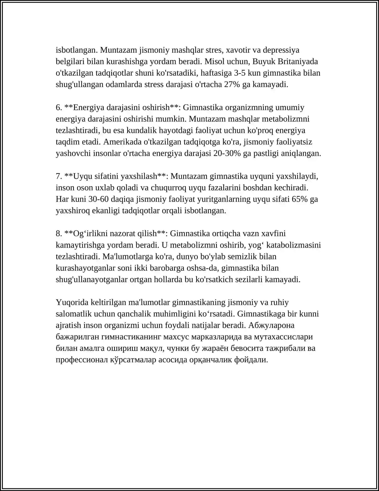 GIMNASTIKA. SAF MASHQLARI. SAF TURLARI, SAFLANISHLAR VA QAYTA SAFLANISH 4