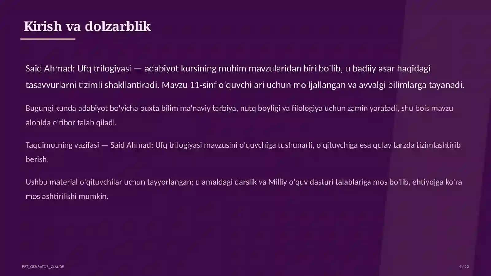 Said Ahmad: Ufq trilogiyasi (11-sinf) 4