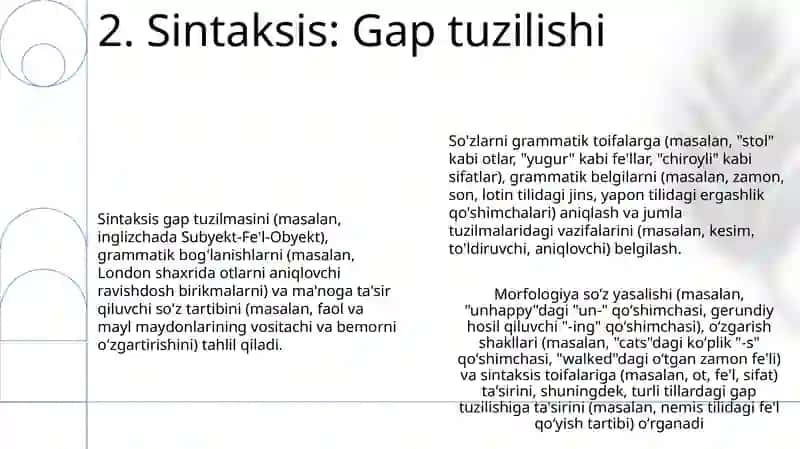 Grammatika. Morfologiya. Sintaksis. Grammatik kategoriyalar haqida 4