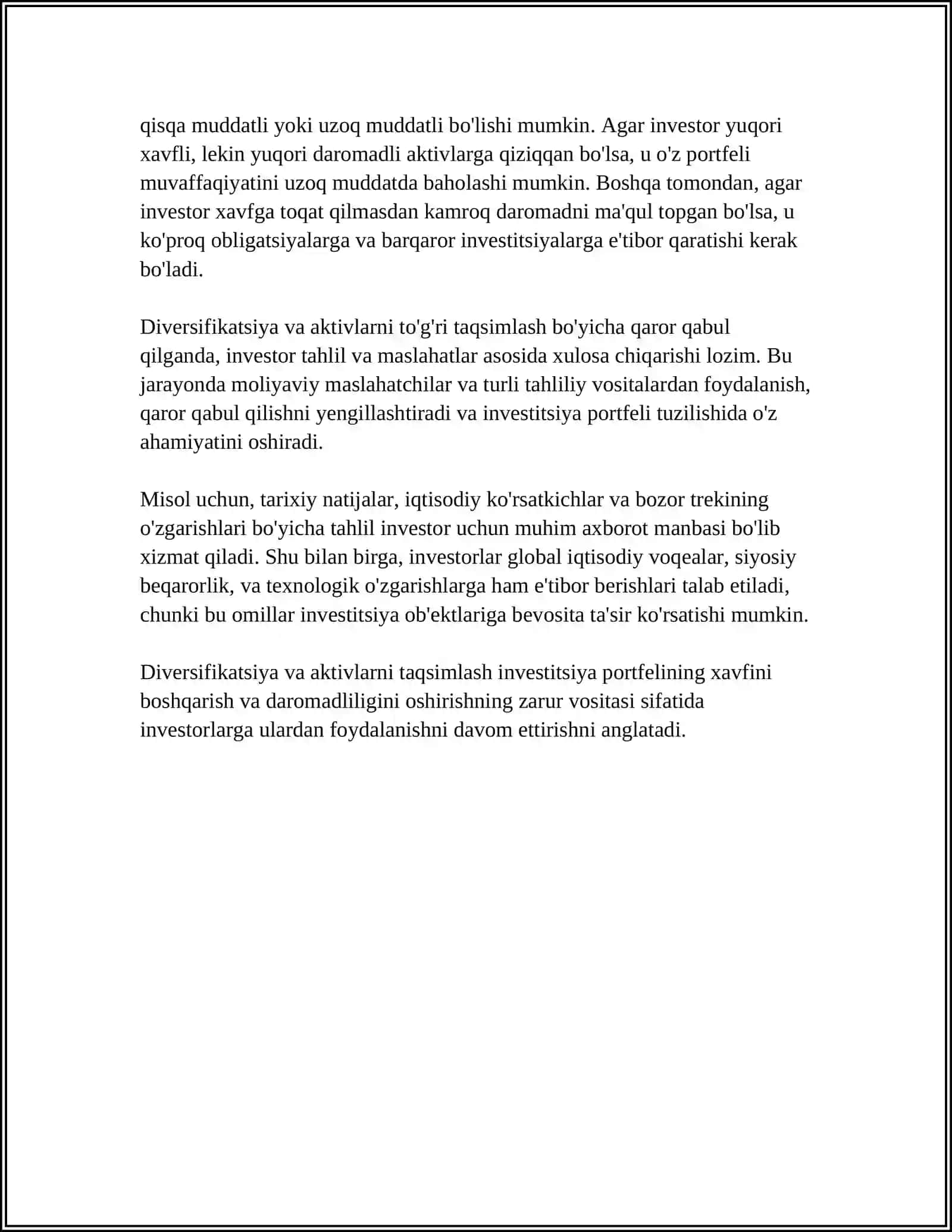 INVESTITSIYA PORTFELINI SHAKLLANTIRISH USULLARI 4