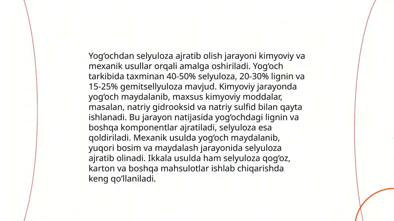 Yog'och payraxasidan selyuloza olish 4