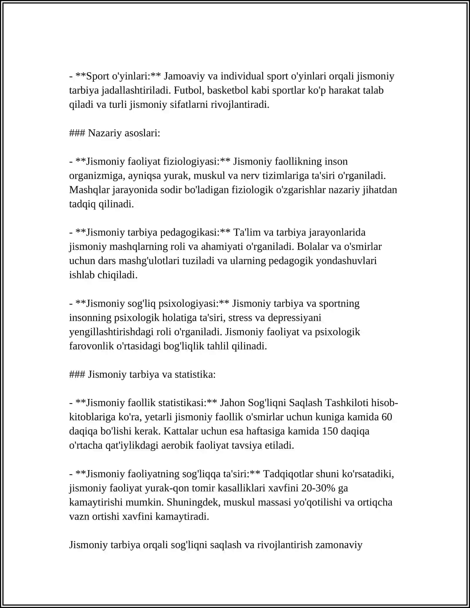 MUSTAQIL ISH Mavzu: IMTOHON DAVRIDA TALABANING PSI-XOEMOTSIONAL VA FUNKSIONAL HOLATINI TARTIBGA SOLISHDA JISMONIY TARBIYA VOSITALARI 4