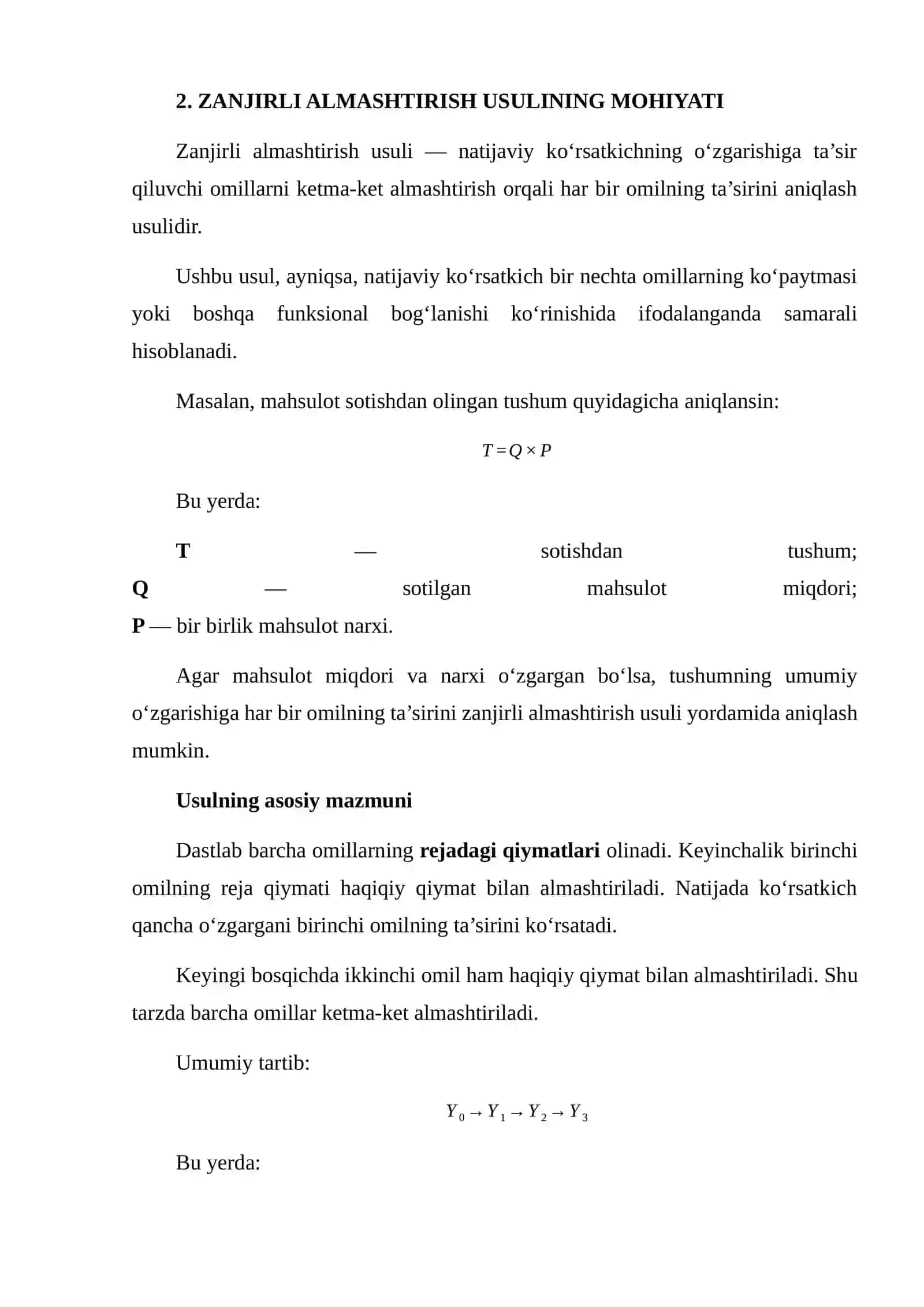 MOLIYAVIY TAHLILDA ZANJIRLI ALMASHTIRISH USULI 4