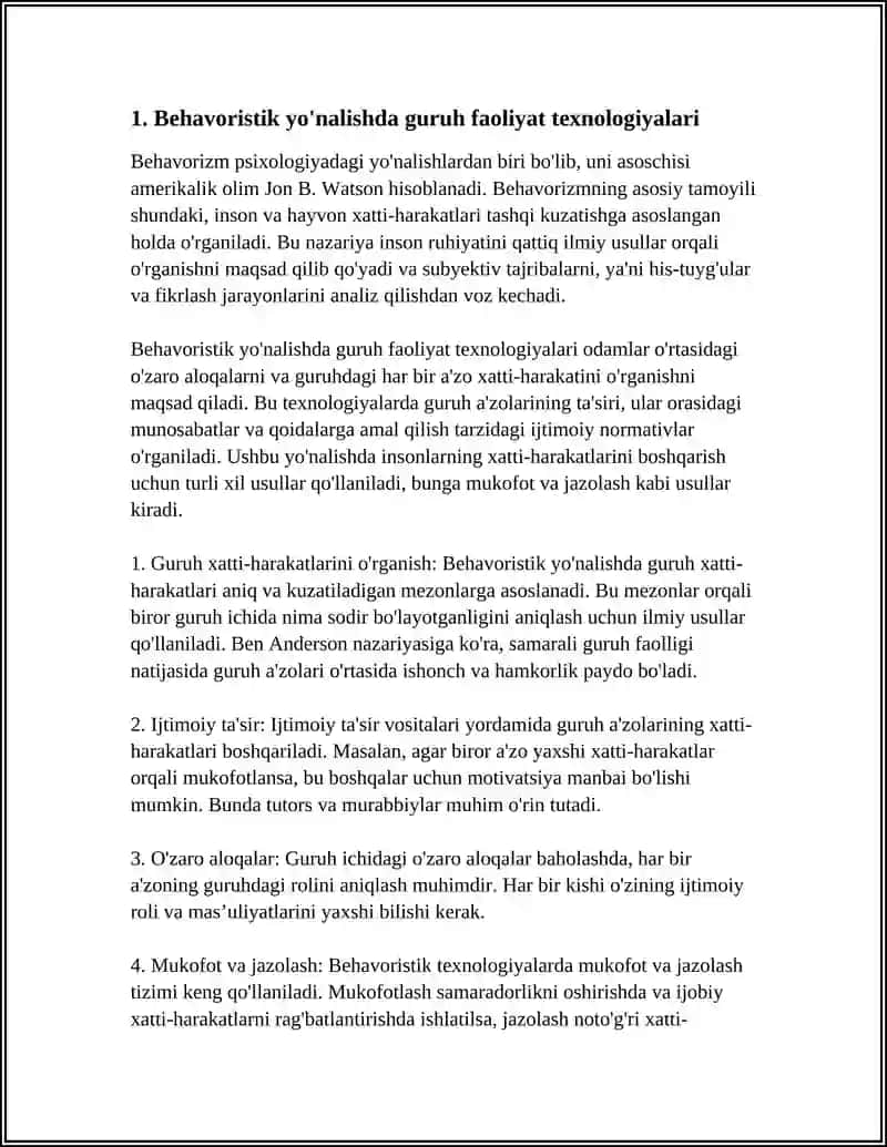 TURLI XIL PSIXOLOGIK YO'NALISHLARDA GURUHIY FAOLIYATNING "TEXNOLOGIYA"SI 4