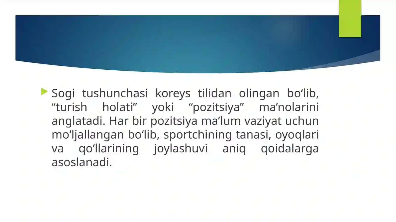 Taekvondoda sogi (pozitsiya) 4