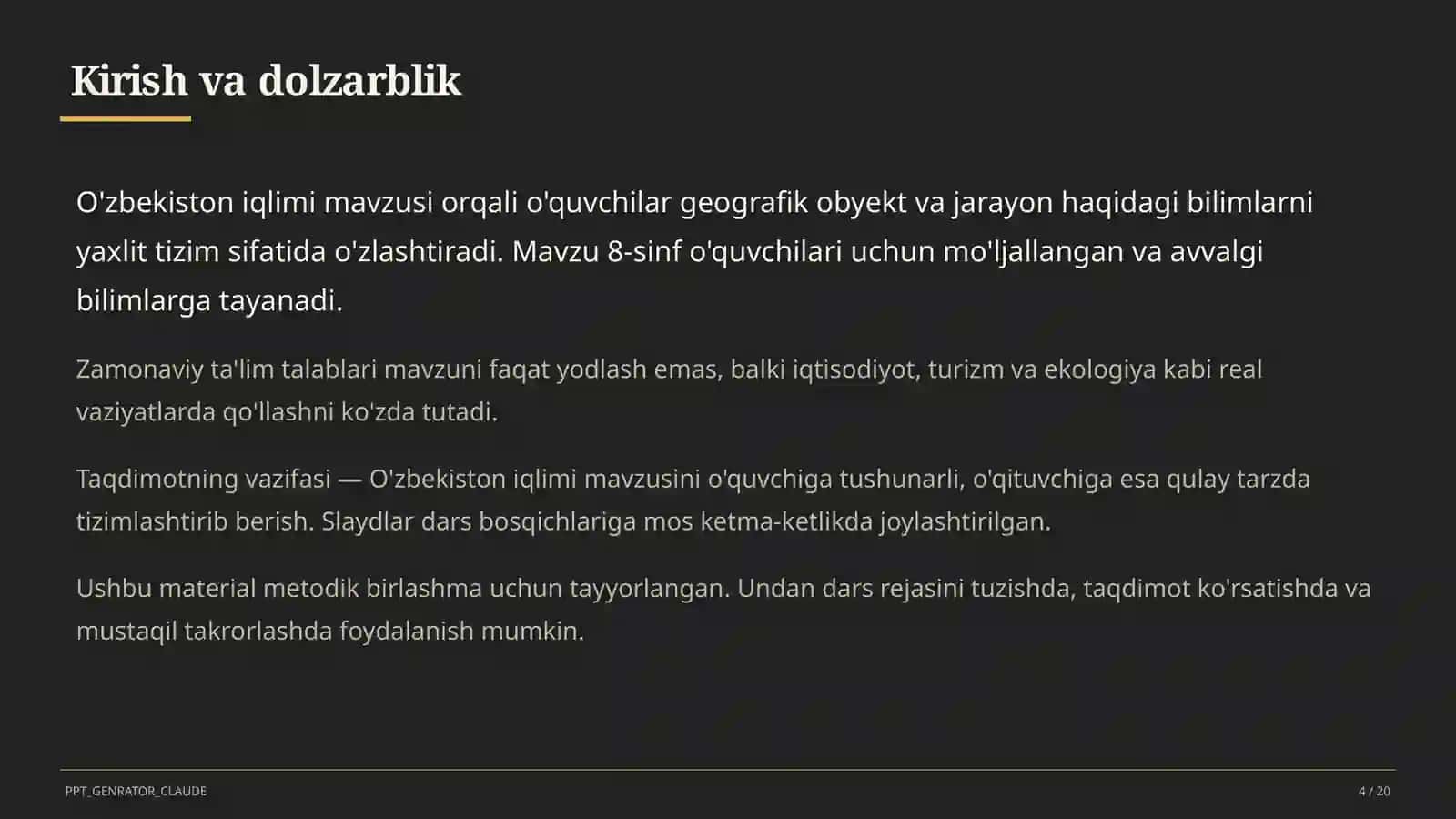 O'zbekiston iqlimi (8-sinf) 4