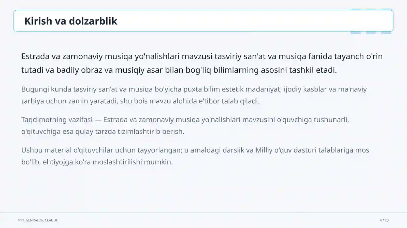 Estrada va zamonaviy musiqa yo'nalishlari (7-sinf) 4