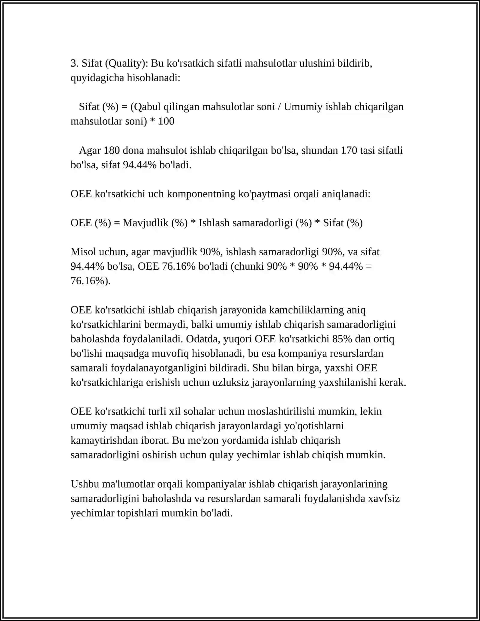 FARGʻONA DAVLAT TEXNIKA UNIVERSITETI ISHLAB CHIQARISHDA BOSHQARUV REFERAT 4