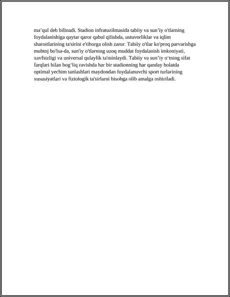 STADION INFRATUZILMASI VA O’YIN SIFATIGA TA’SIRI 4