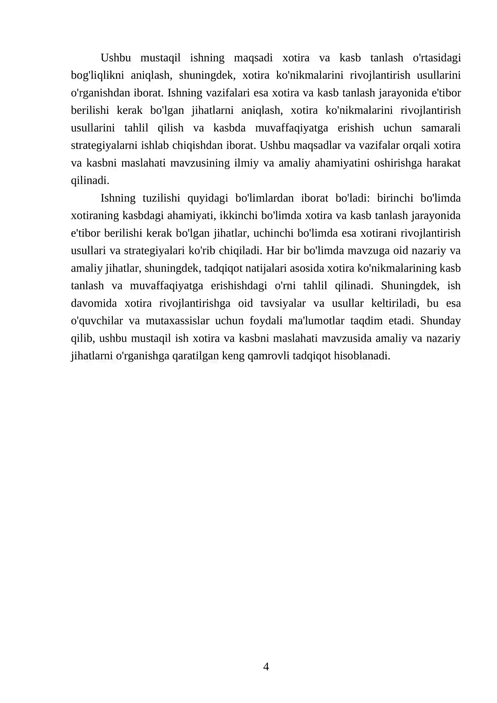 Xotira va kasbni maslahati 4