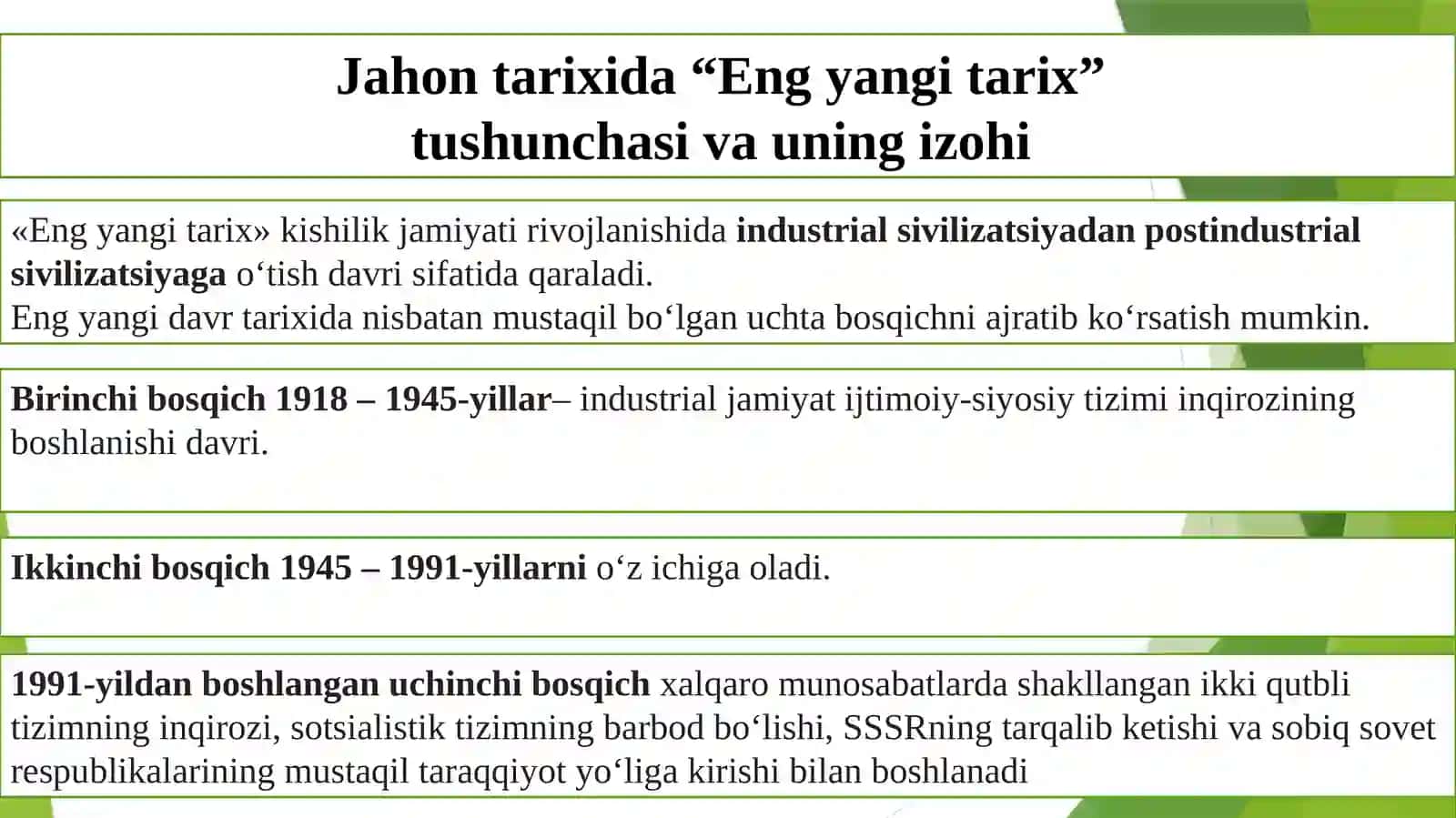 O‘ZBEKISTONNING ENG YANGI TARIXI 4