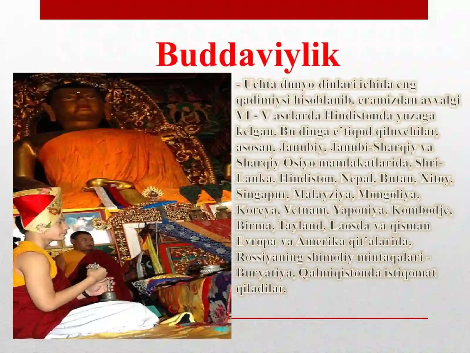 BUDDAVIYLIK DINI TARIXI VA ASOSIY G’OYALARI 4