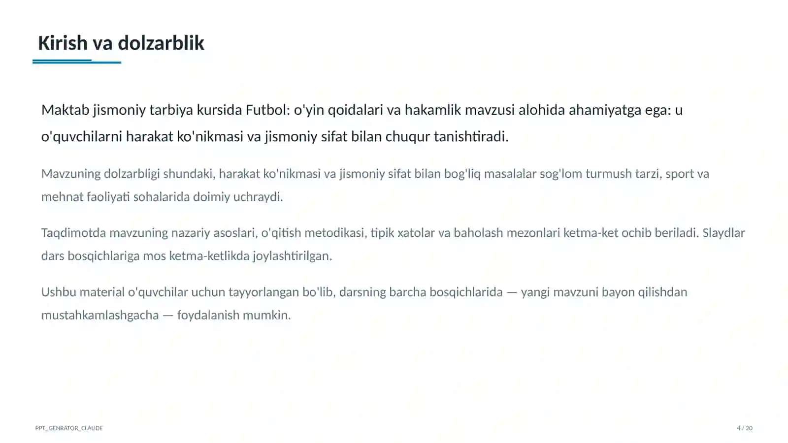 Futbol: o'yin qoidalari va hakamlik (9-sinf) 4