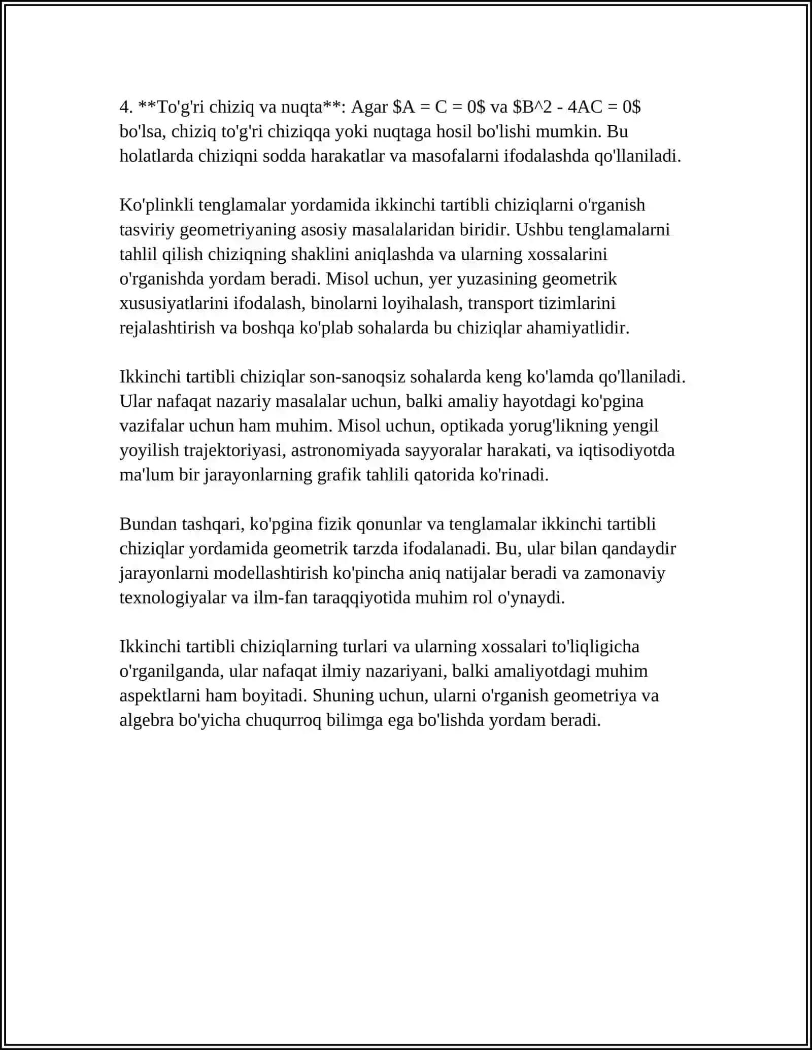 IKKINCHI TARTIBLI CHIZIQLARNING UMUMIY TENGLAMASI 4