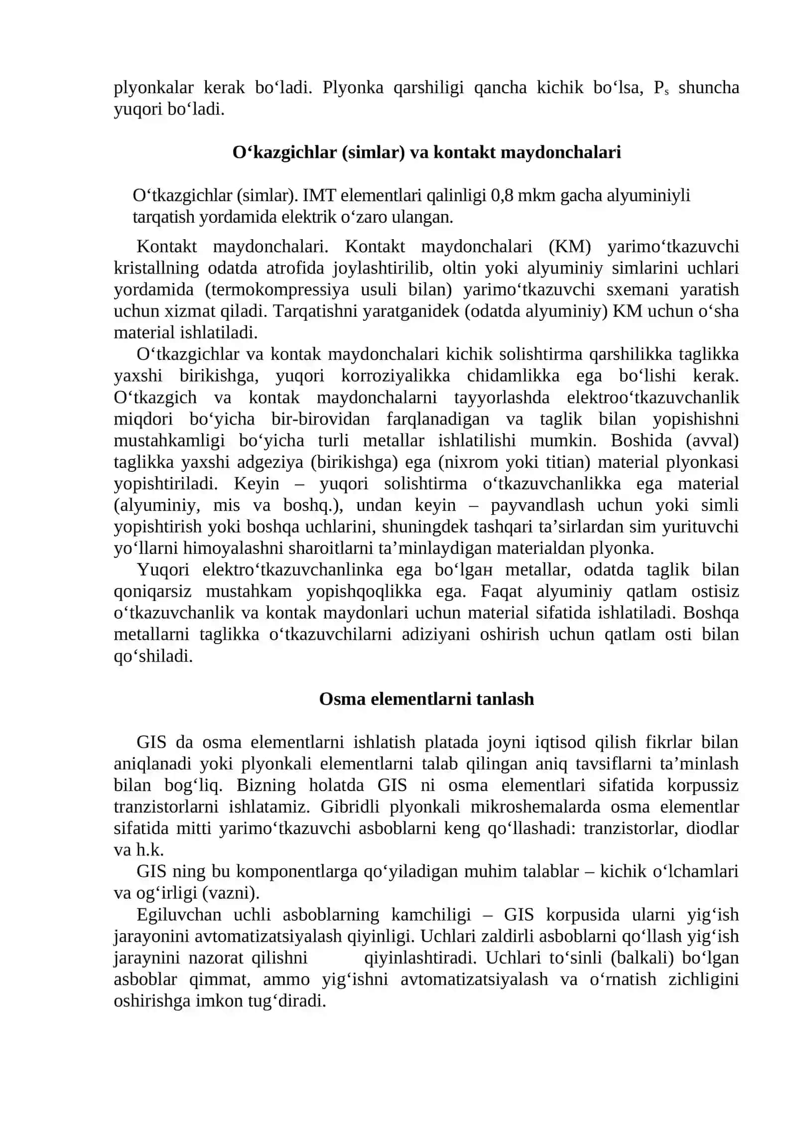 Analogli integral sxemalar. Eturdagi mikrosxemalarning hususiyatlari 4
