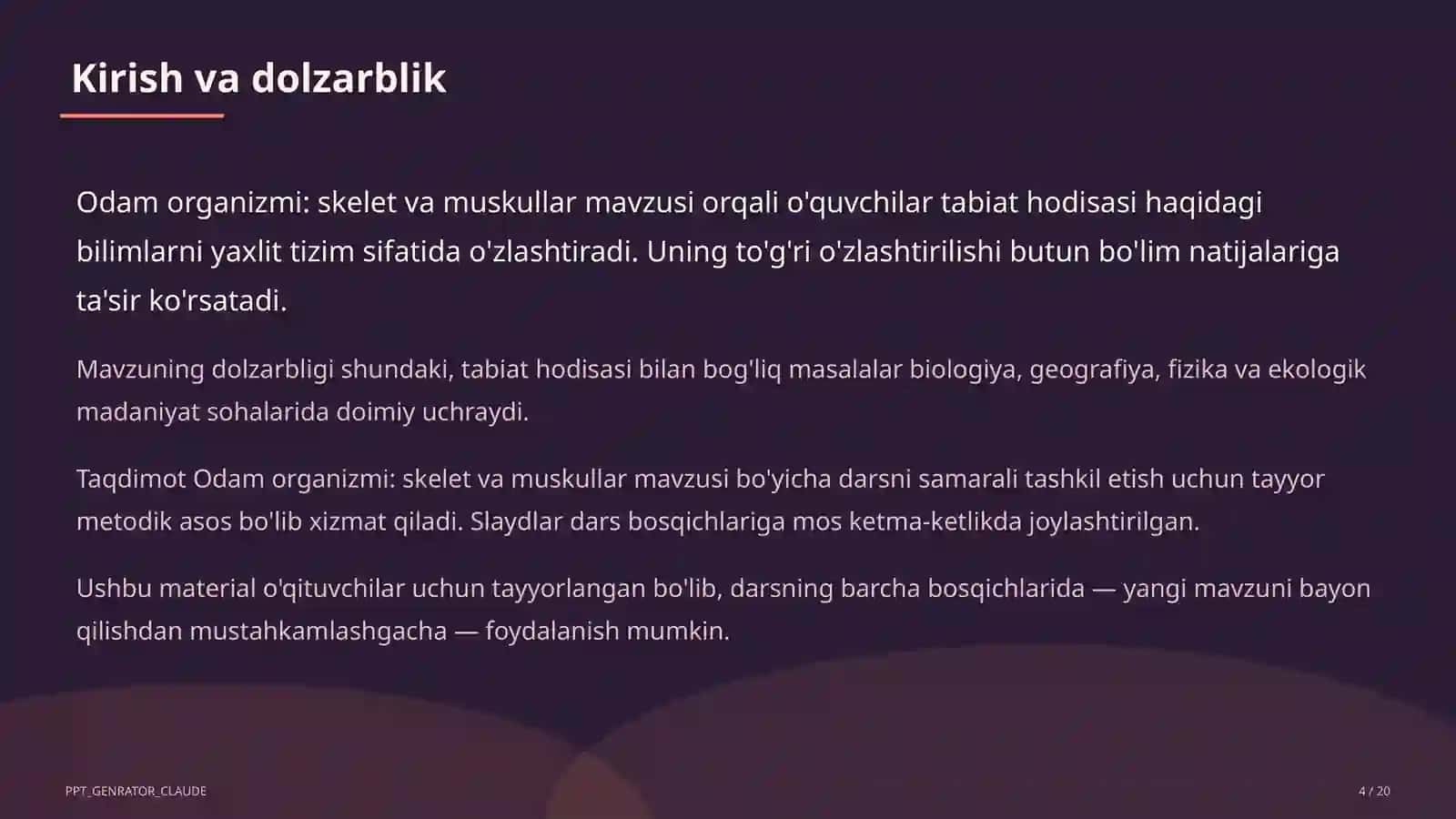Odam organizmi: skelet va muskullar (4-sinf) 4
