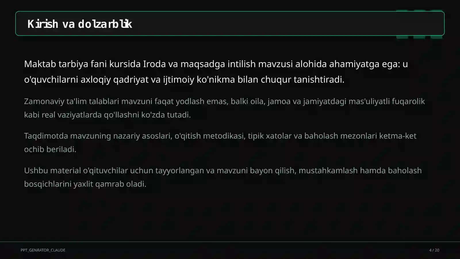 Iroda va maqsadga intilish (9-sinf) 4