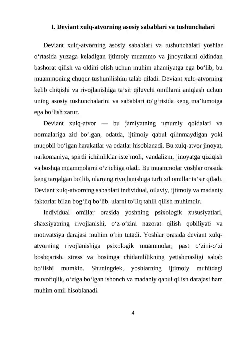 Deviant xulq-atvorning asosiy sabablari va tushunchalari 4
