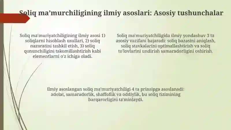 Soliqsiyosati, soliq ma’murchiligini tashkiletishni ilmiyasoslari 4
