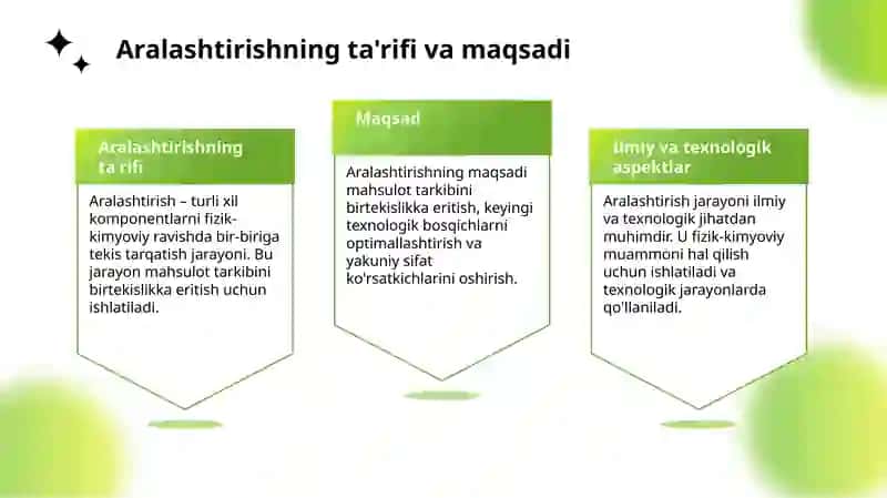 Aralashtirish Jarayoni va Konstruksiya 4