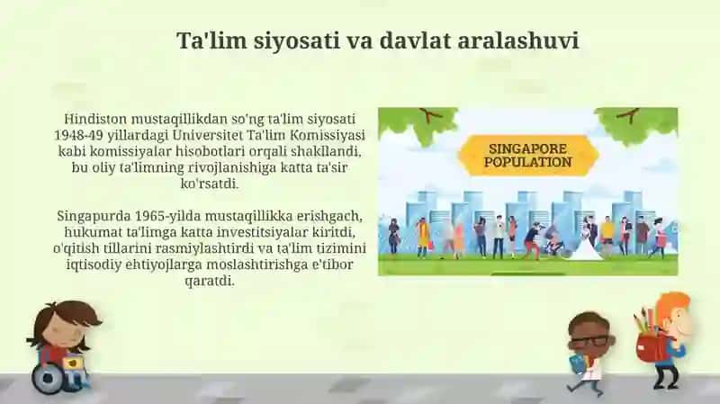 Hindiston,Singapurda mustaqillik yillarida ta'lim taraqqiyoti 4