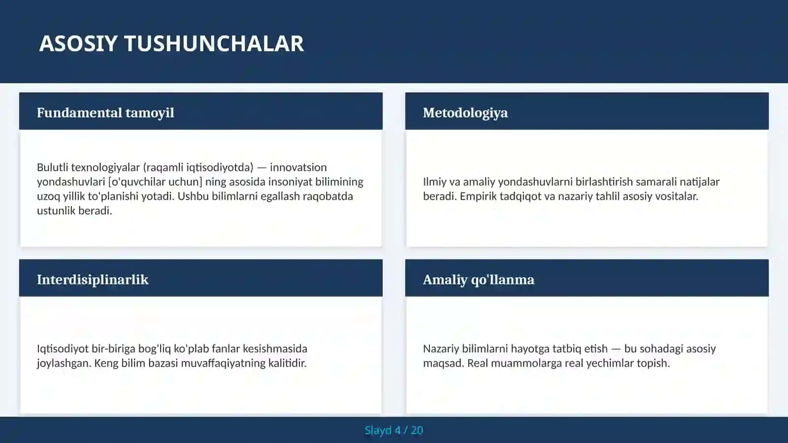 Bulutli texnologiyalar (raqamli iqtisodiyotda) — innovatsion yondashuvlari [o'quvchilar uchun] 4