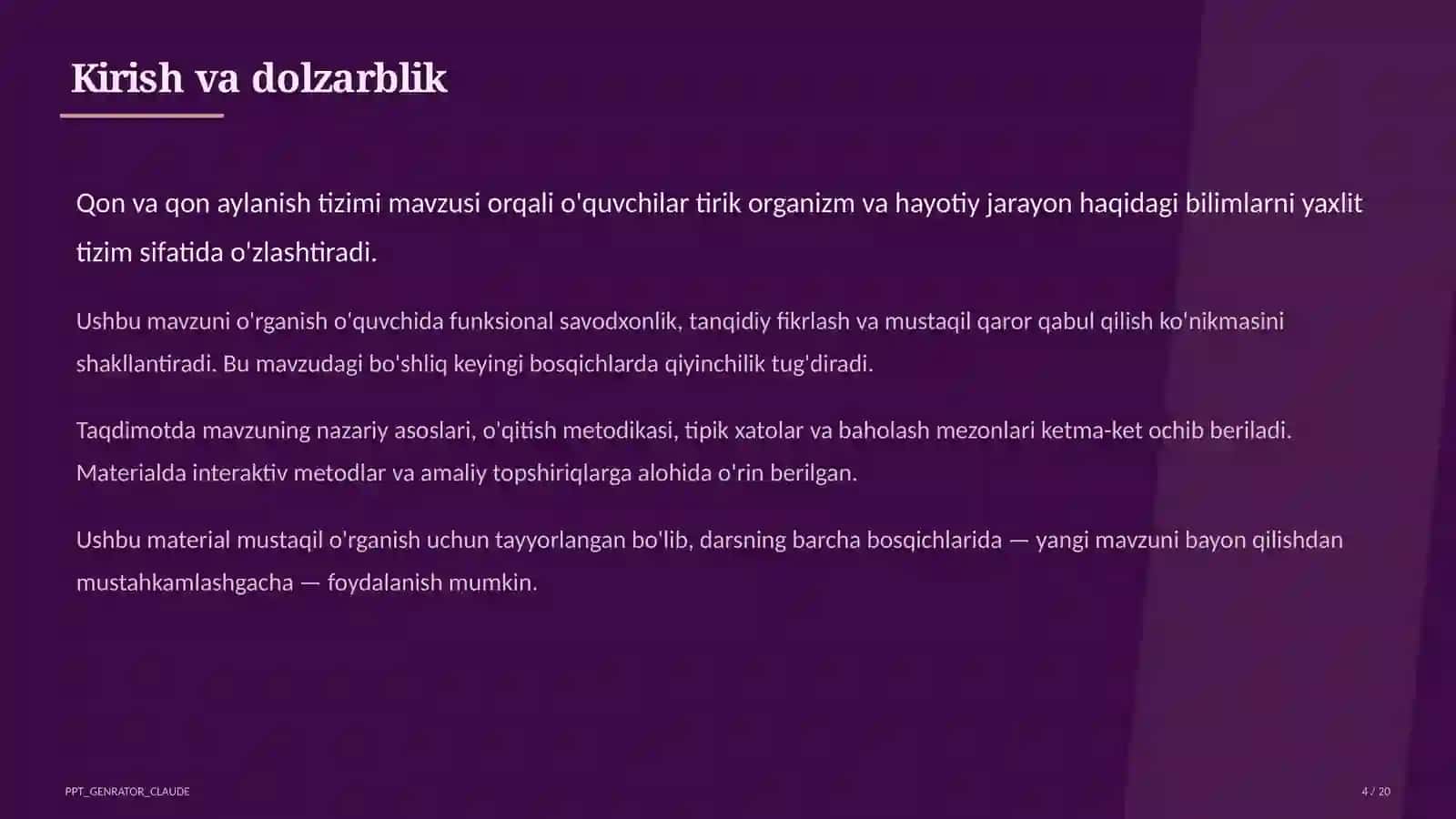 Qon va qon aylanish tizimi (8-sinf) 4