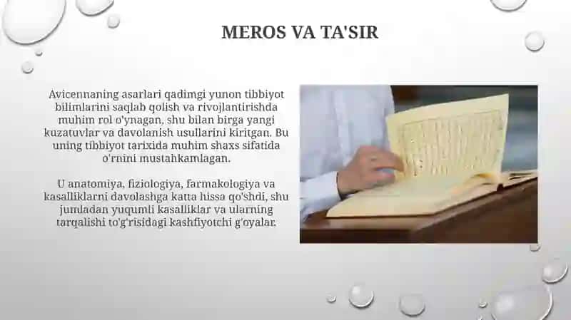 Abu Ali Ibn Sinoning Tibbiyotga Qo'shgan Hissasi 4