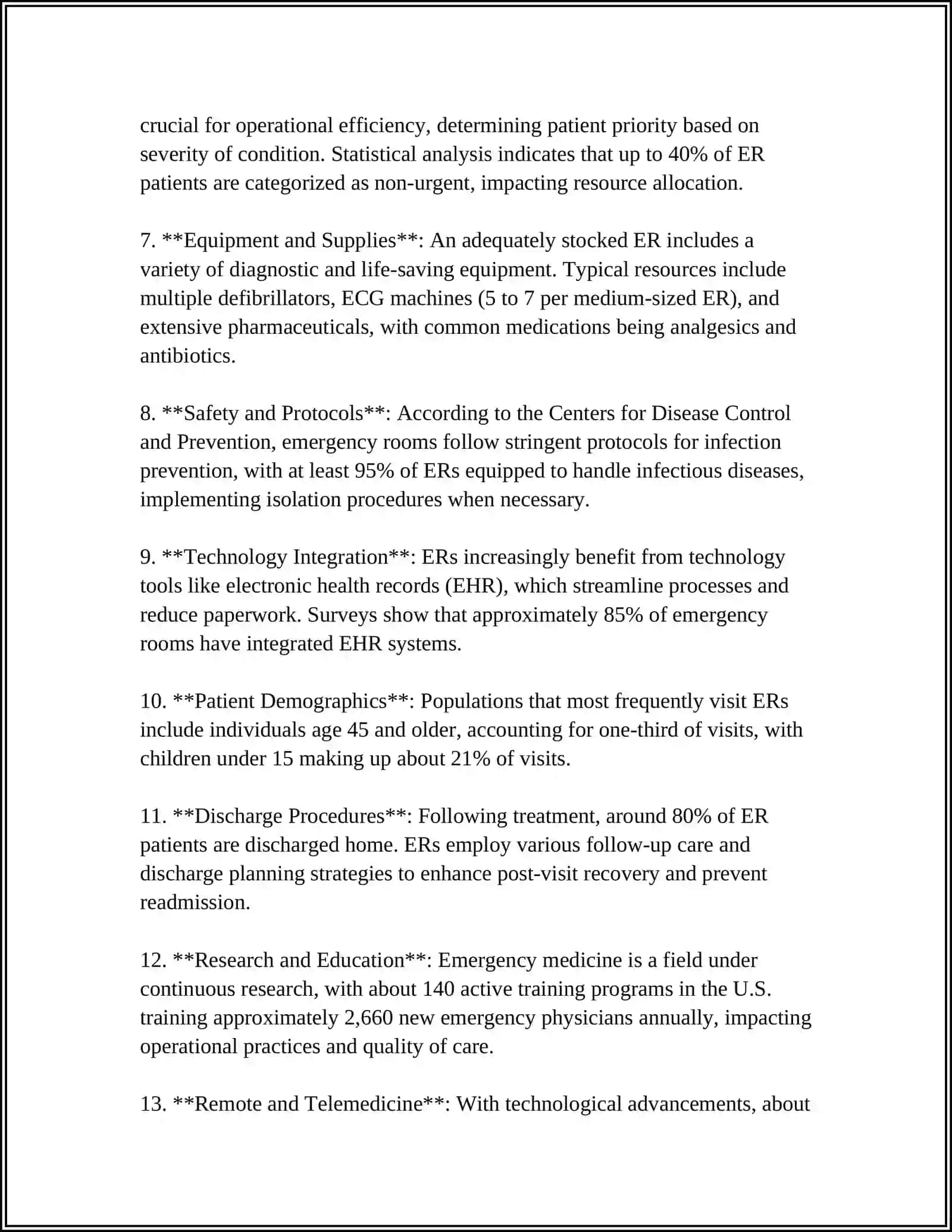 Emergency Room Operations: Facts and Figures 4