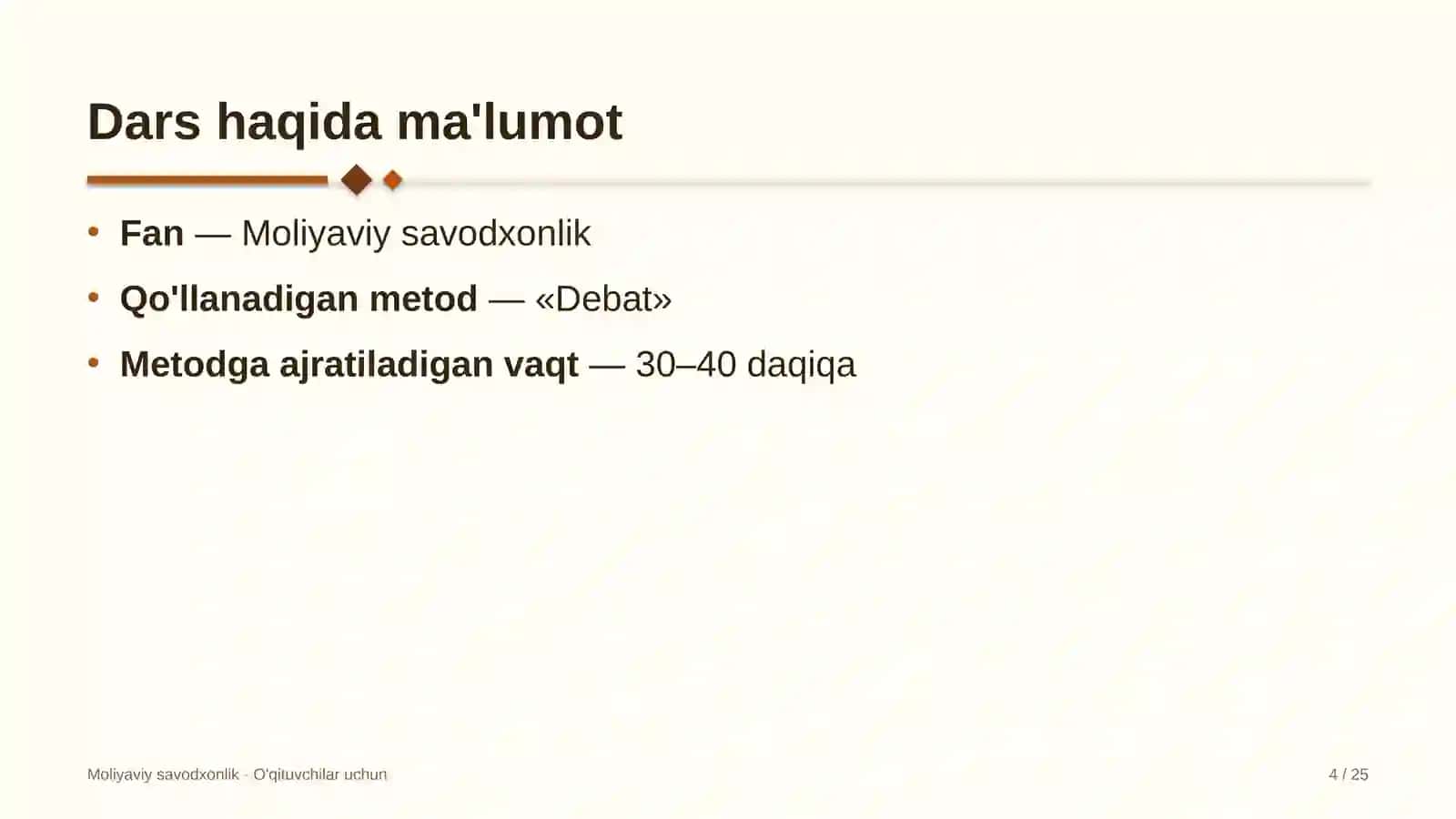 moliyaviy savodxonlik darslarida debat metodidan foydalanish 8993 4