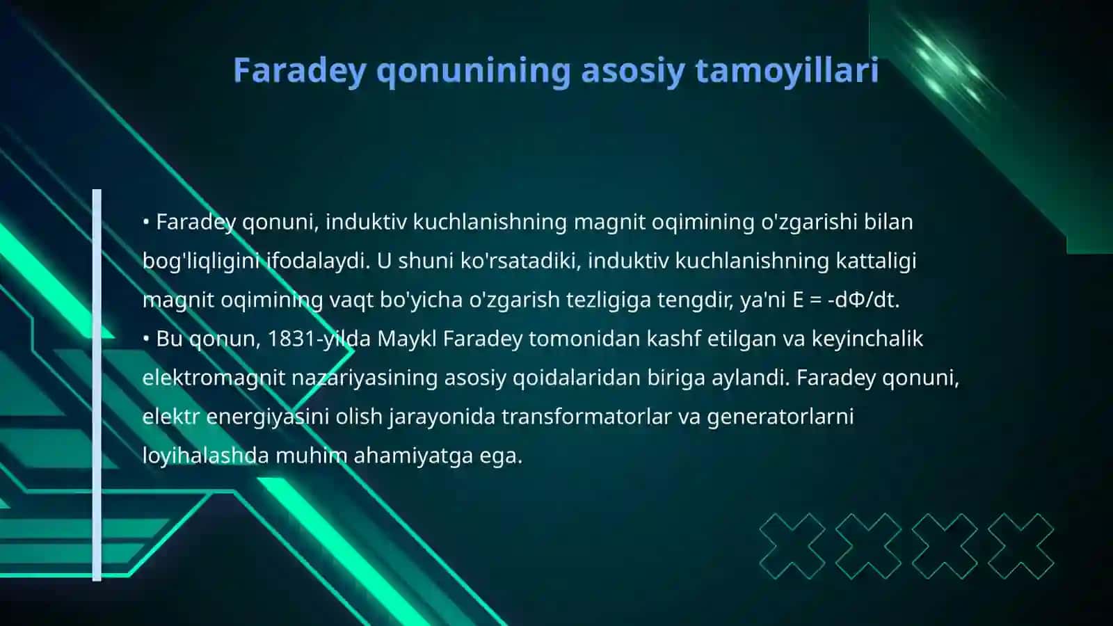 Elektromagnit induksiya hodisasi (Faradey qonuni) 4