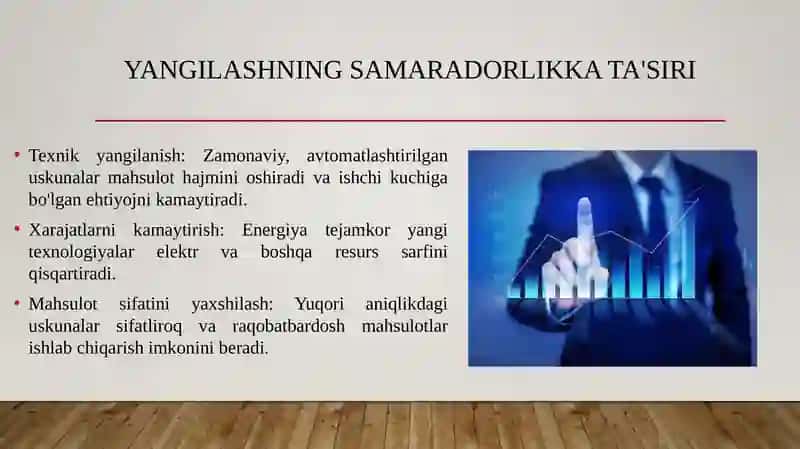 Sanoat korxonalarida asosiy ishlab chiqarish fondlarini yangilashning samaradorligi. 4