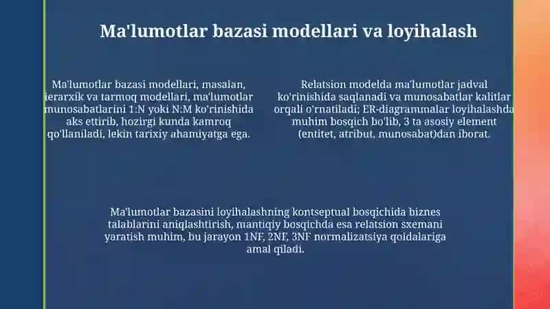 Ma'lumotkarbazasinishakllantirishtexnologiyasi 4