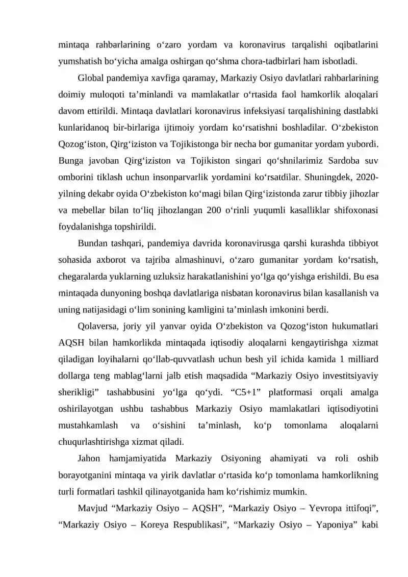 O‘ZBEKISTON RESPUBLIKASINING QO‘SHNI RESUBLIKALAR BILAN IQTISODIY VA SIYOSIY MUNOSABATLARI 4