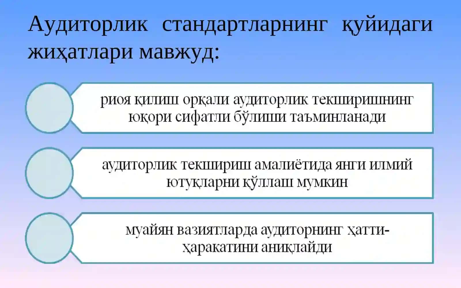 АУДИТНИНГ ХАЛҚАРО СТАНДАРТЛАРИНИ ТАДБИҚ ҚИЛИШ: ТАЖРИБА ВА МУАММОЛАР 4