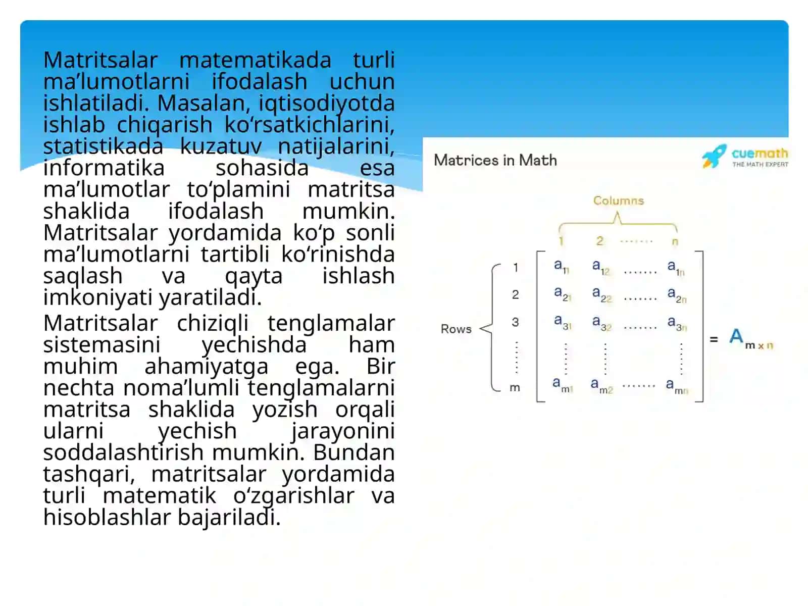 Matritsalarni tashkil etish 4