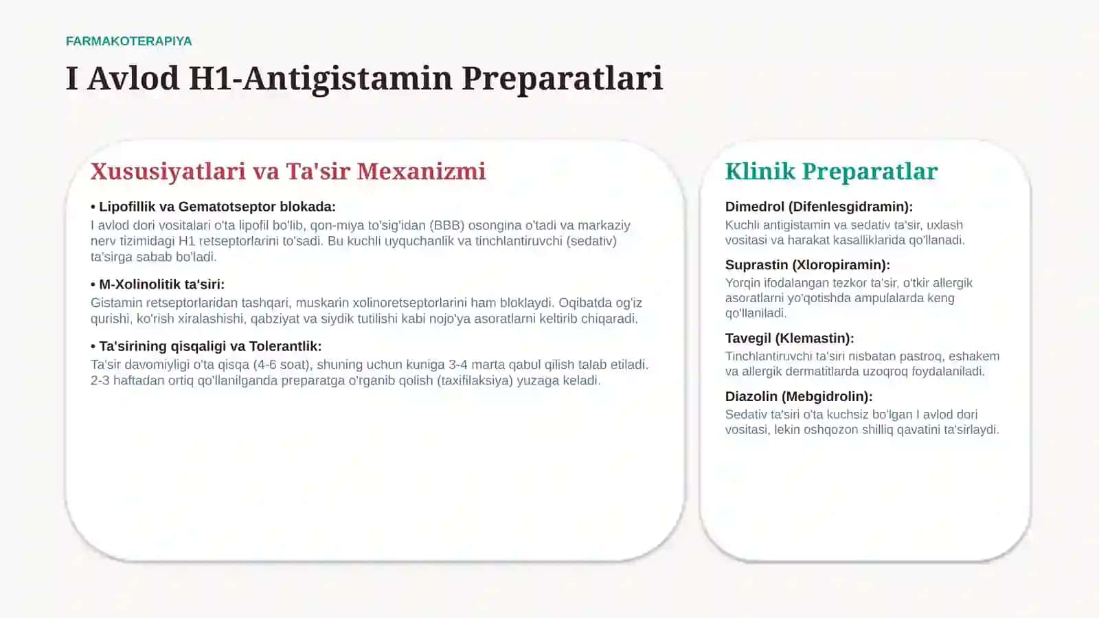 Allergik kasalliklarni davolashda qo‘llaniladigan dori vositalari | 15 slayd 4