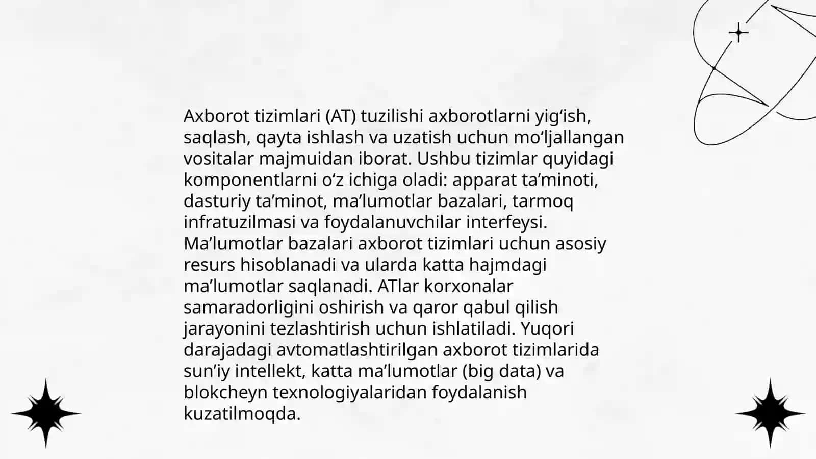 Axborot jarayonlarining sistemaviy ta’minoti 4