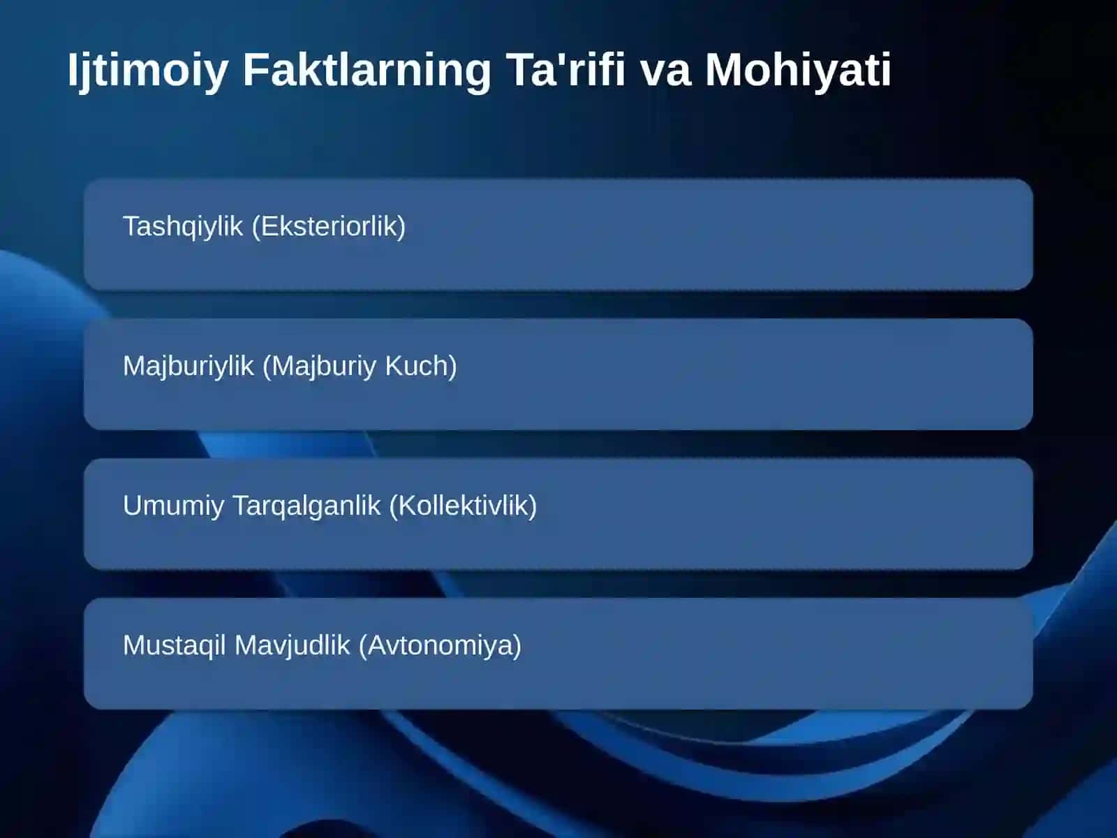Ijtimoiy Faktlar va Mantiqqa Kirish 4