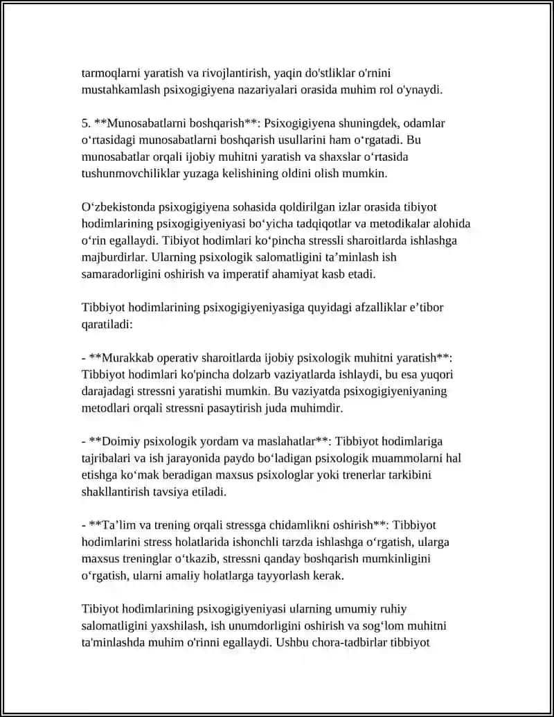 PSIXOGIGENIYA HAQIDA MALUMOT. TIBBIYOT HODIMLARINING PSIXOGIGENIYASI 4
