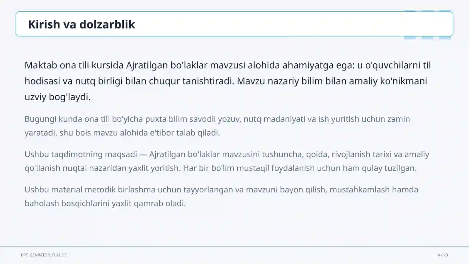 Ajratilgan bo'laklar (8-sinf) 4