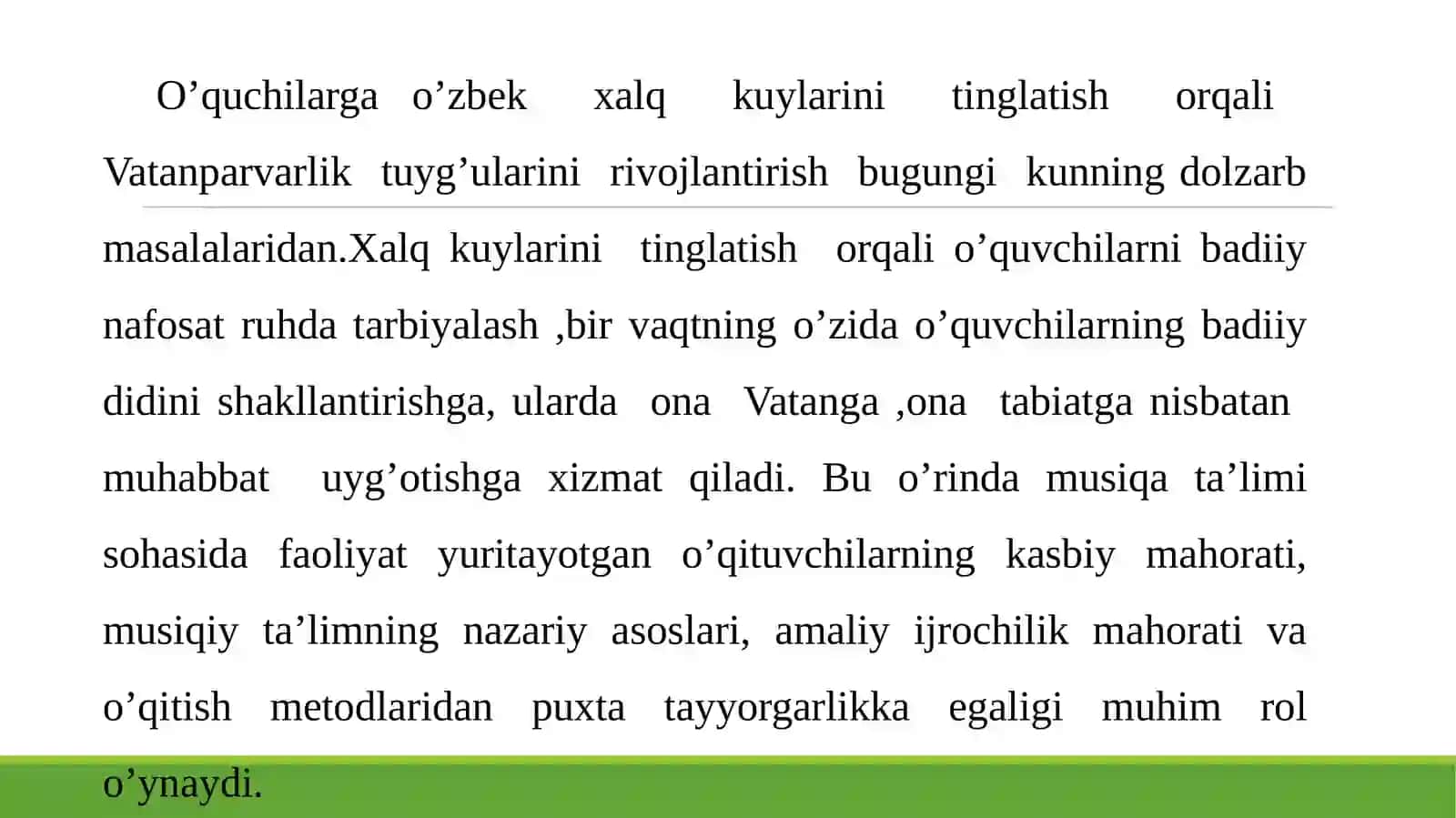 O`quvchilargao`zbekxalqkuylarinitinglatishorqaliVatanparvarliktuyg`ularinirivojlartirishmetodlari 4