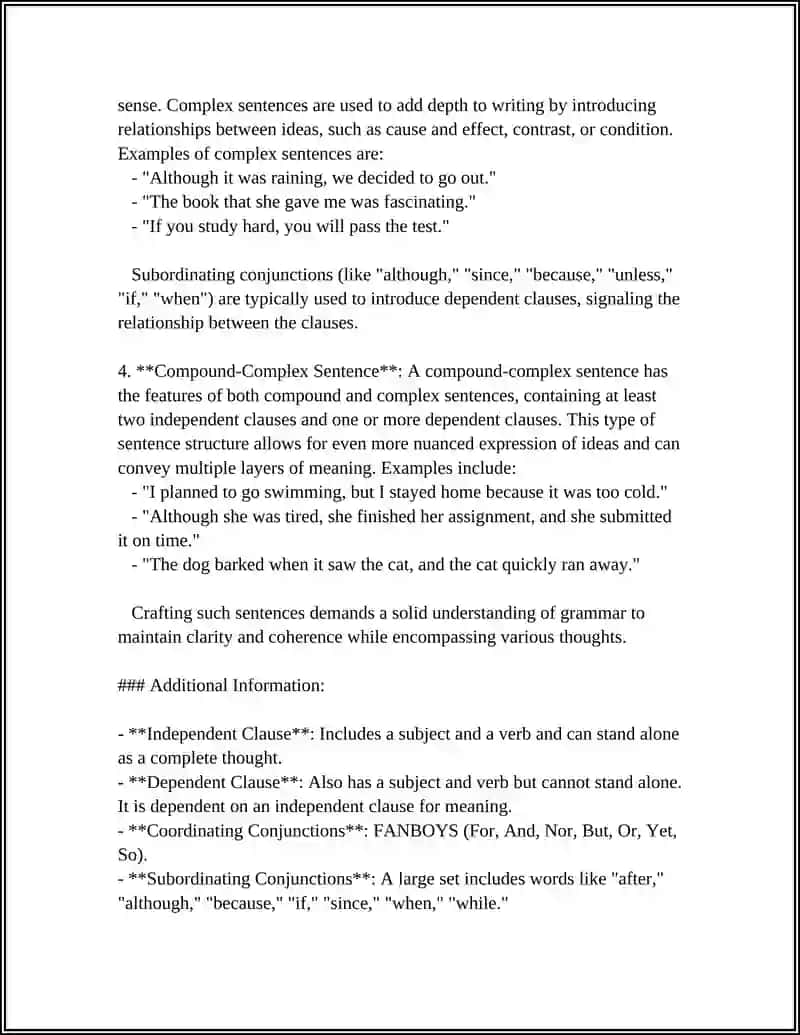 Sentence Variety 4