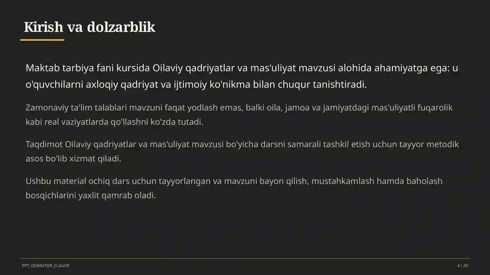 Oilaviy qadriyatlar va mas'uliyat (10-sinf) 4