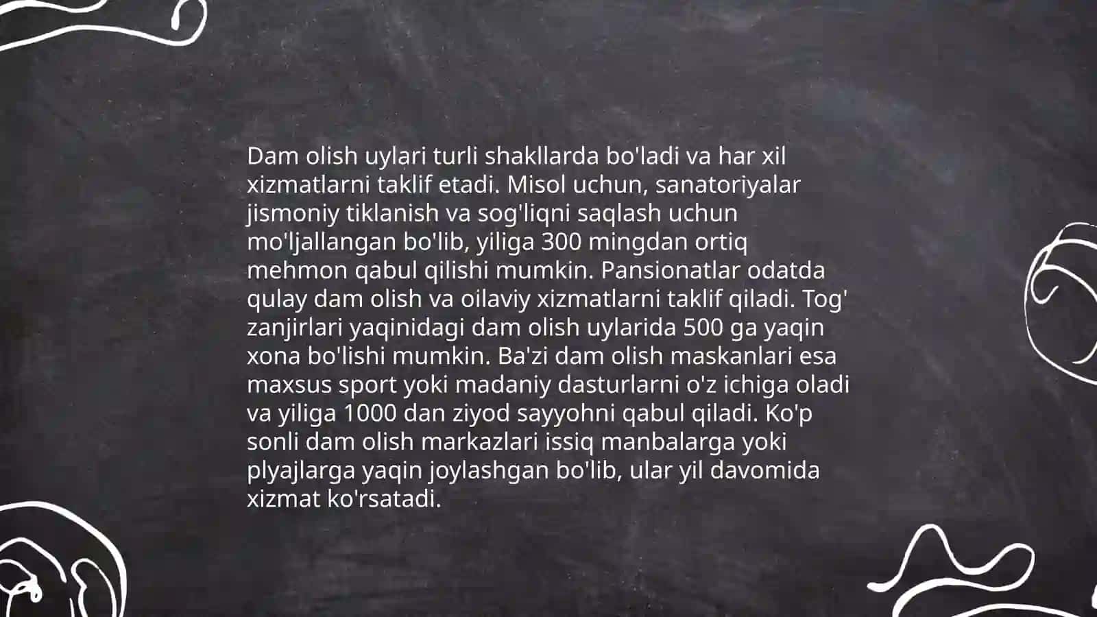 Turizm sohasining tasniflanishida joylashuv vositalari boyicha taqdimot 4