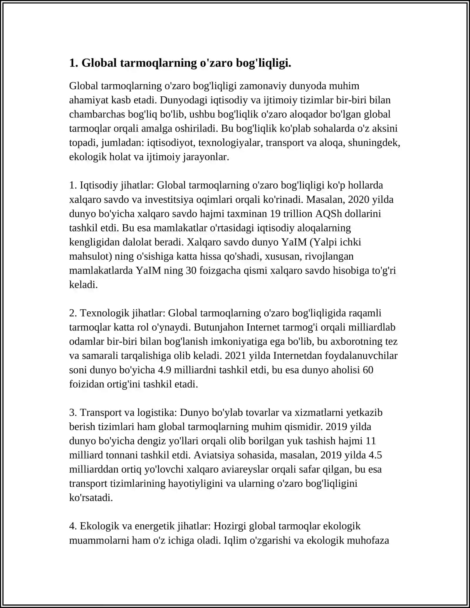 GMONING MAHALLIY VA GLOBAL TARQALISHINING MUMKIN BO'LGAN YO'NALISHLARI 4