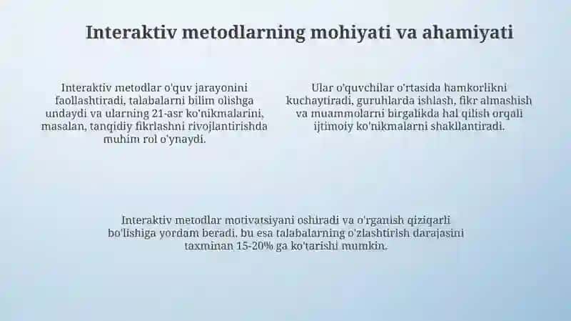 Taʼlim jarayonida interaktiv metodlarni qoʻllash metodikasi 4